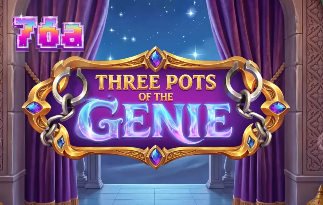 Interface do jogo Three Pots of the Genie com potes de coleta e grade de rolos